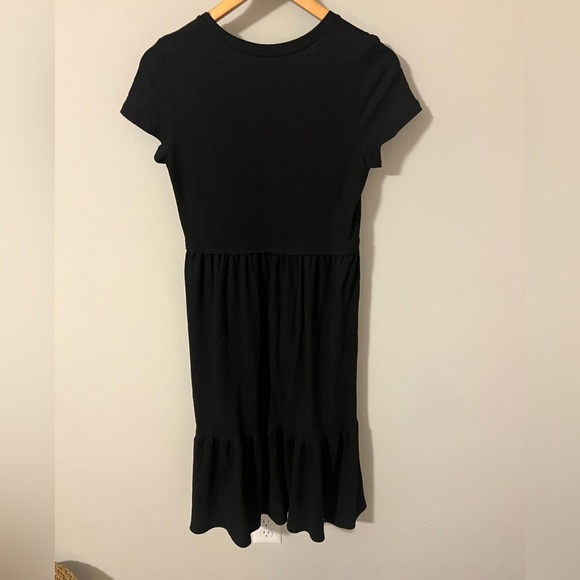 Anthropologie Saturday Sunday Tiered Textured Midi Dress Black - Picture 8 of 9
